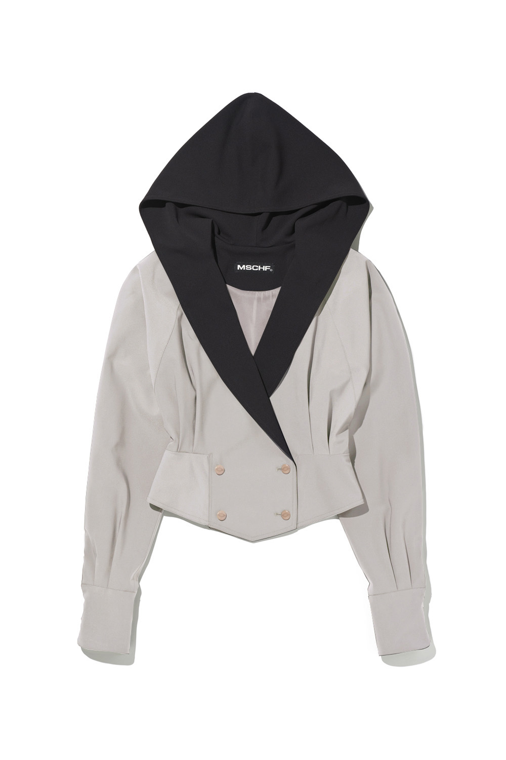 CAPE HOODIE JACKET_LIGHT GREY/DARK PURPLE