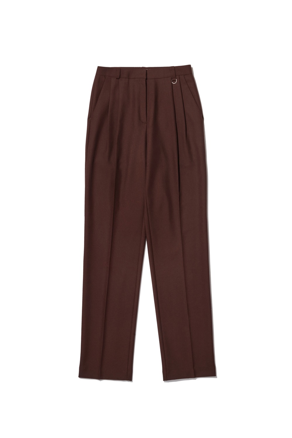TAILORED PINTUCK TROUSERS_BROWN