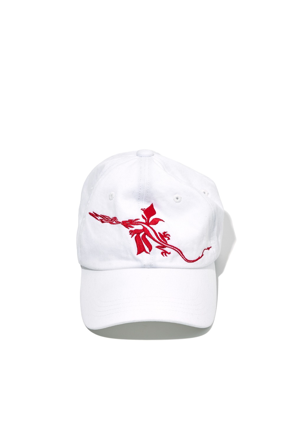DRAGON EMBROIDERED 6-PANEL BALL CAP_WHITE