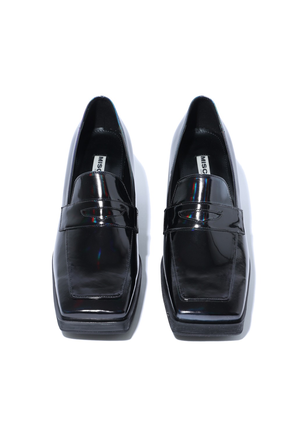 REVERSE REBIRTH 2021 HOLOGRAPHIC PENNY LOAFER_BLACK