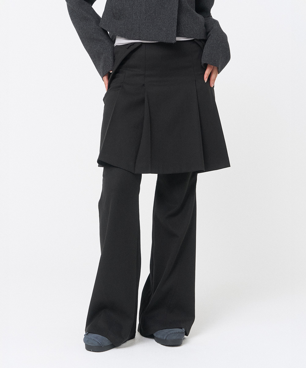 Pleats midi skirt pants set BLACK - 미세키서울