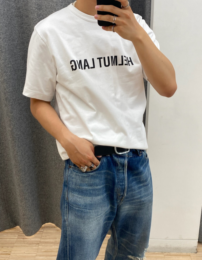 핼무트랭 맨즈 코어 로고 티셔츠 / 화이트