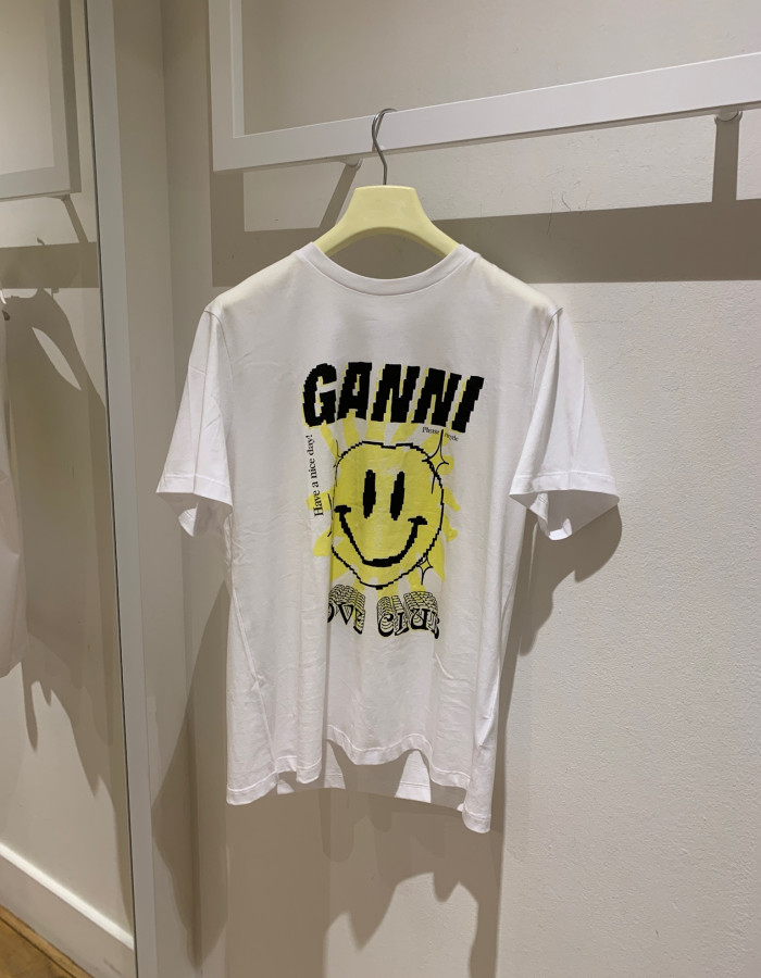 가니 러브 클럽 스마일리 티셔츠 / 레몬