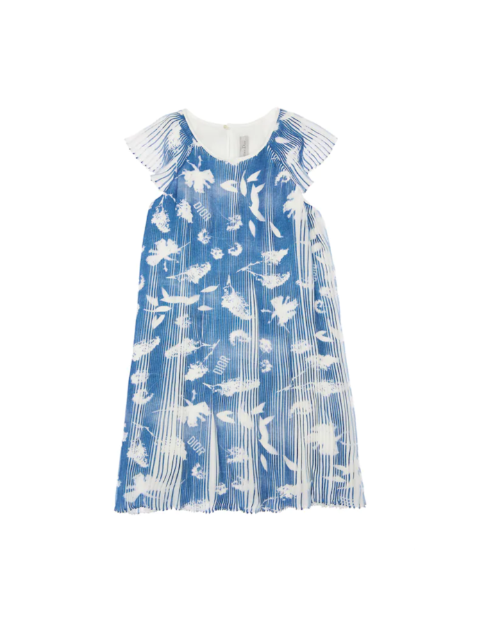 디올 키즈 페더 플리츠 드레스 / 블루