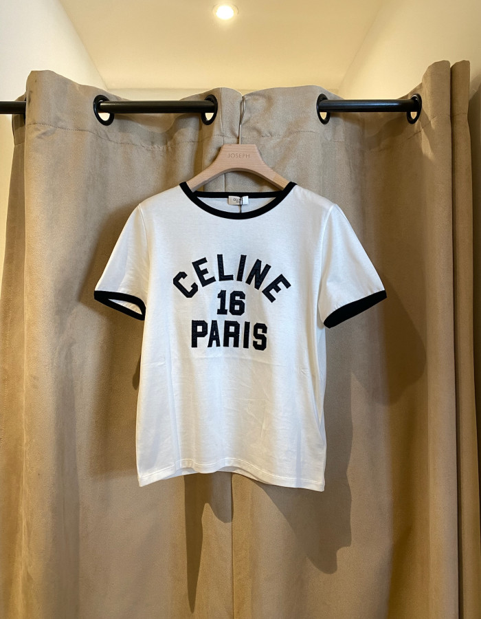 셀린느 로고 엠브로이드 16 티셔츠 / 화이트
