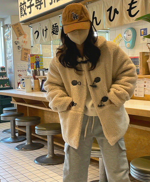 몽글 양털 더플 코트(2color)