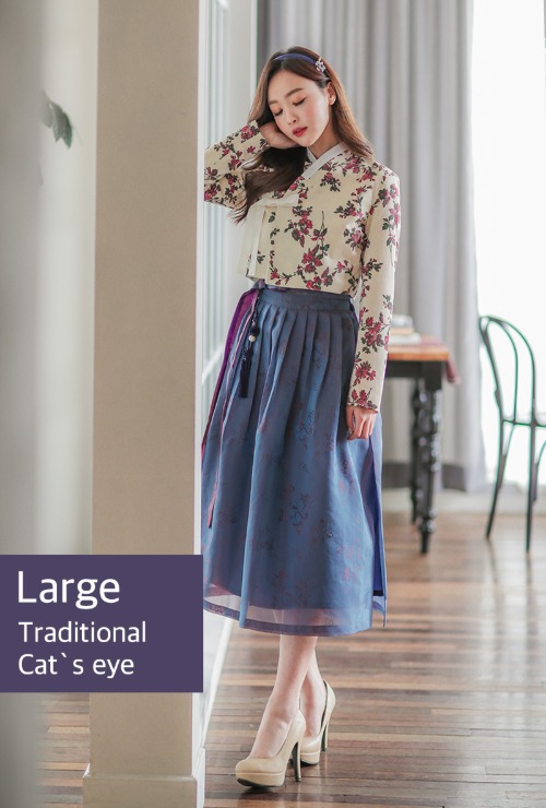 생활한복 허리치마 | 전통 캣츠아이 (라지 사이즈)