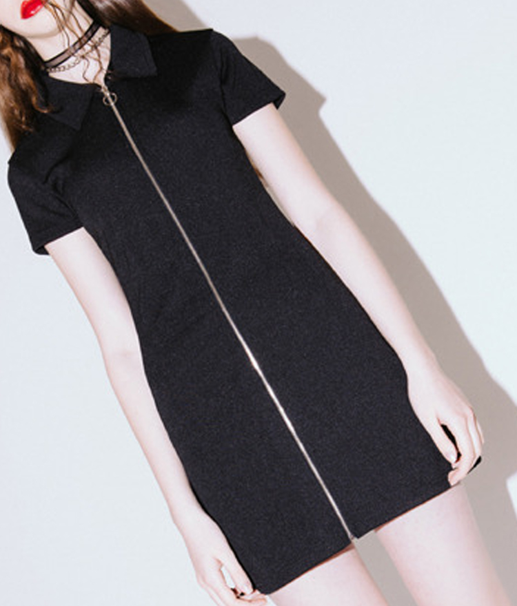 HIDE AND SEEKZip-Front Polo Dress