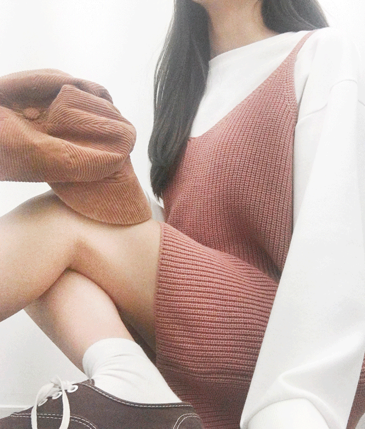 Knitted Sleeveless Shift Dress