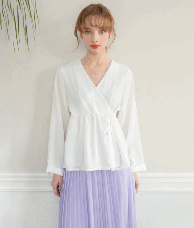 ROMANTIC MUSEBell Sleeve Wrap Blouse