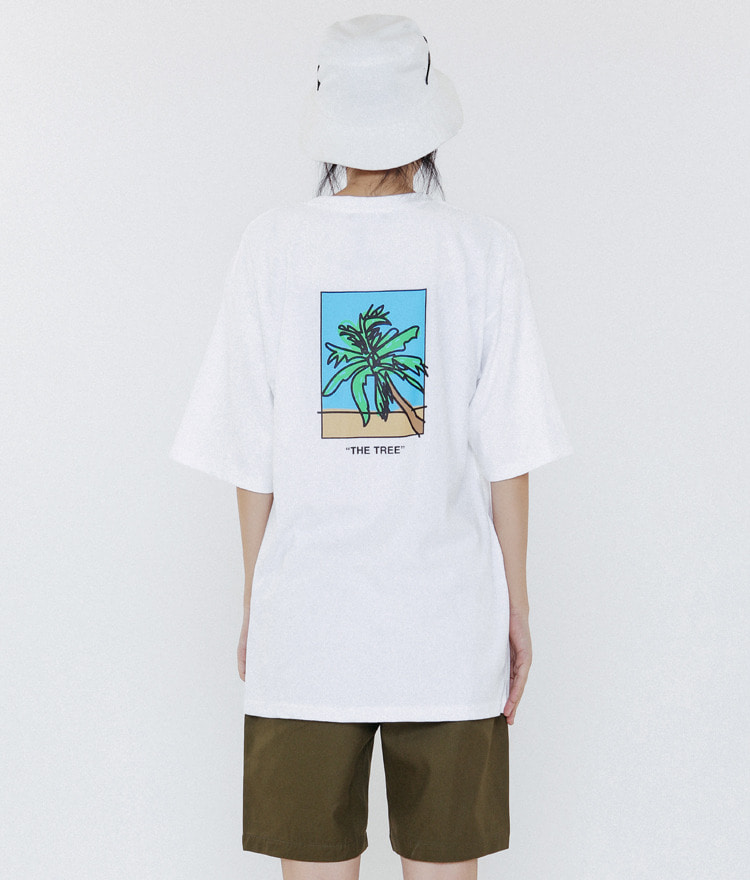 ヤシの木イラストコットンTシャツ