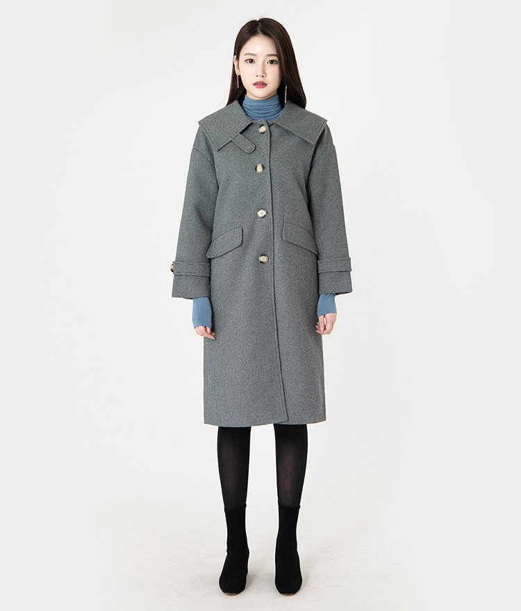 ROMANTIC MUSEStrapped Cuff Button-Front Coat