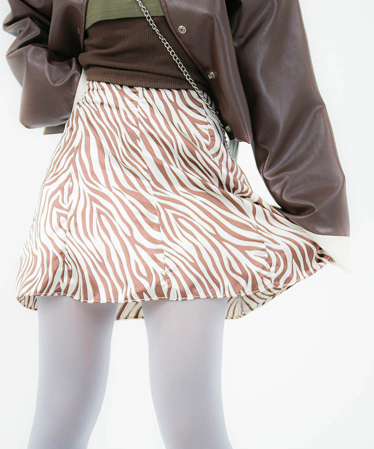 60476 Elastic Back Mini Skirt