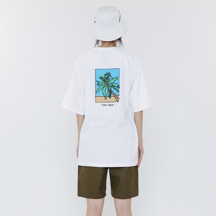 ヤシの木イラストコットンTシャツ