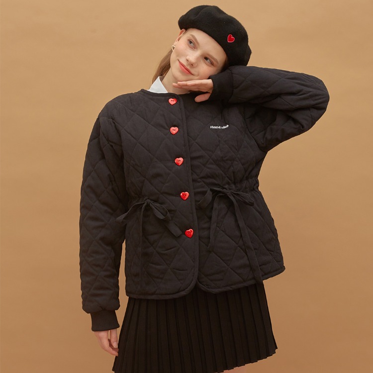 Heart Quilting Jacket (Black)