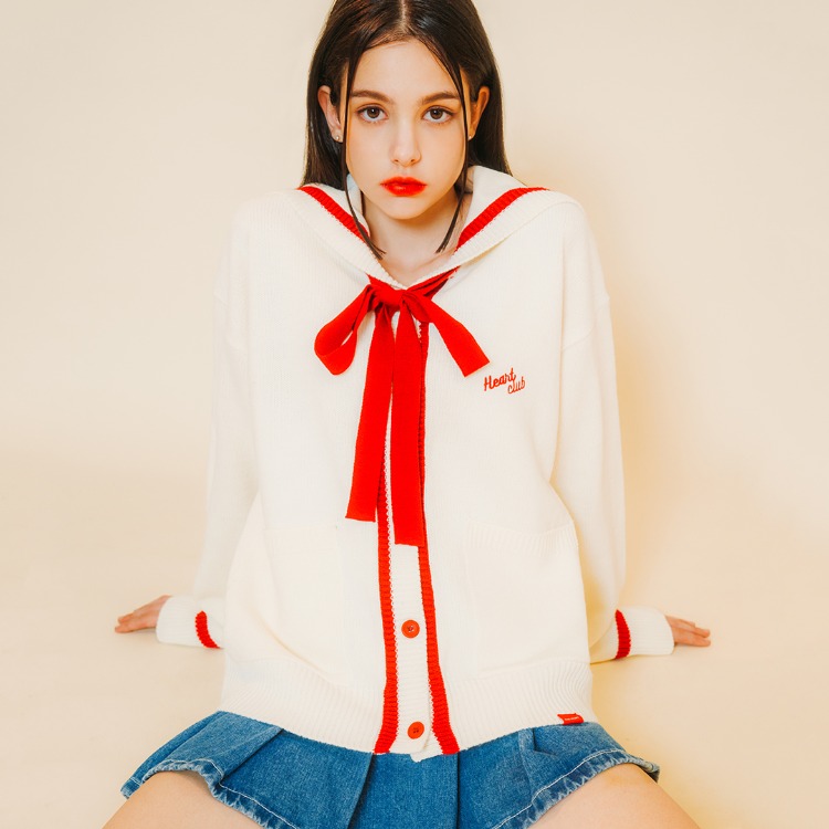 Heart Sailor Coloration Cardigan (Ivory)