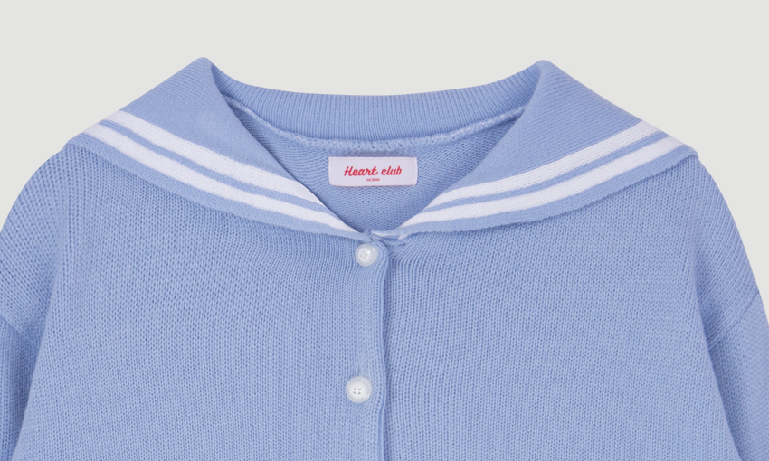 HEART CLUBSailor Collar Button Front Cardigan | mixxmix | OFFICIAL 