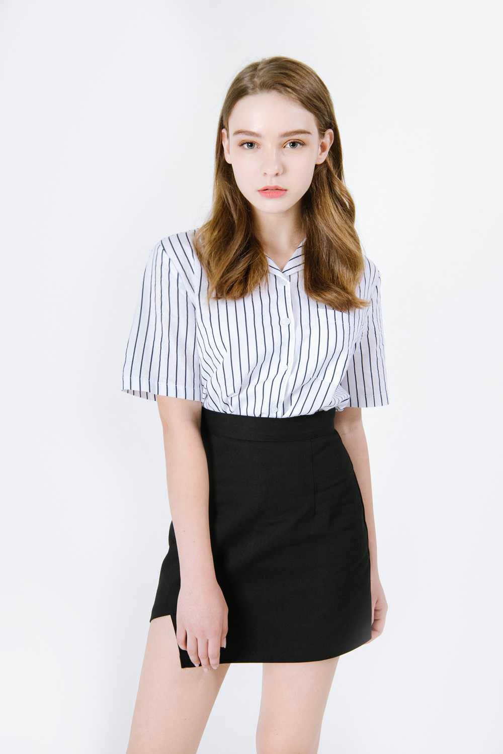 Loose Fit Short Sleeve Stripe Shirt | mixxmix | OFFICIAL ENGLISH 