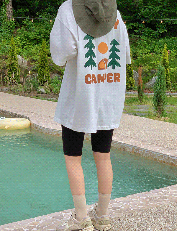 [♥단24시간!신상7%할인♥]캠퍼링 오버핏 반팔 티셔츠 (3color) 남녀공용