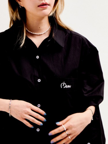 Over fit long shirts [BLACK]