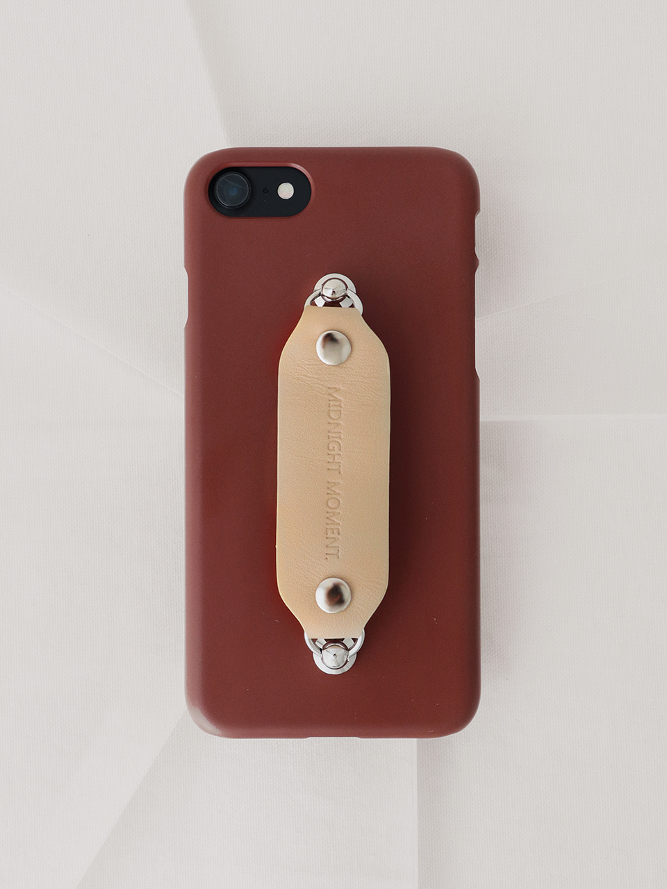 leather grip case brown - beige