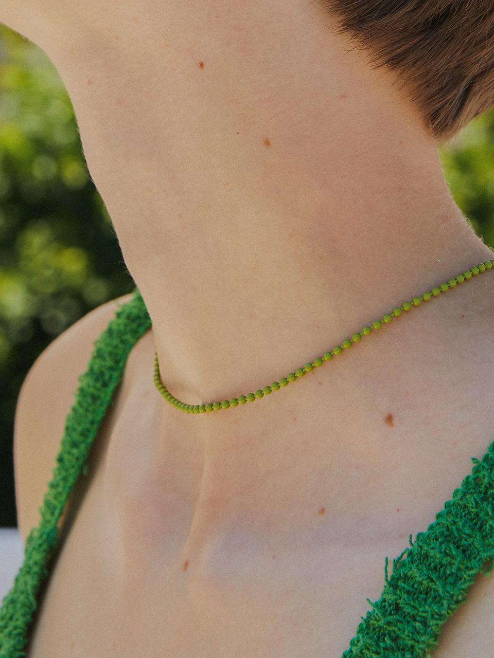 ball chain necklace - green