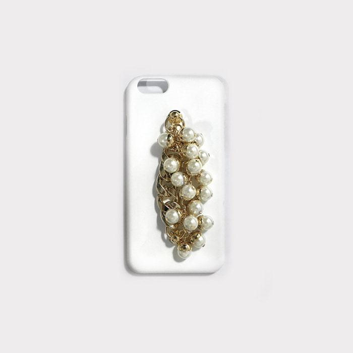 pearl gold chain white case