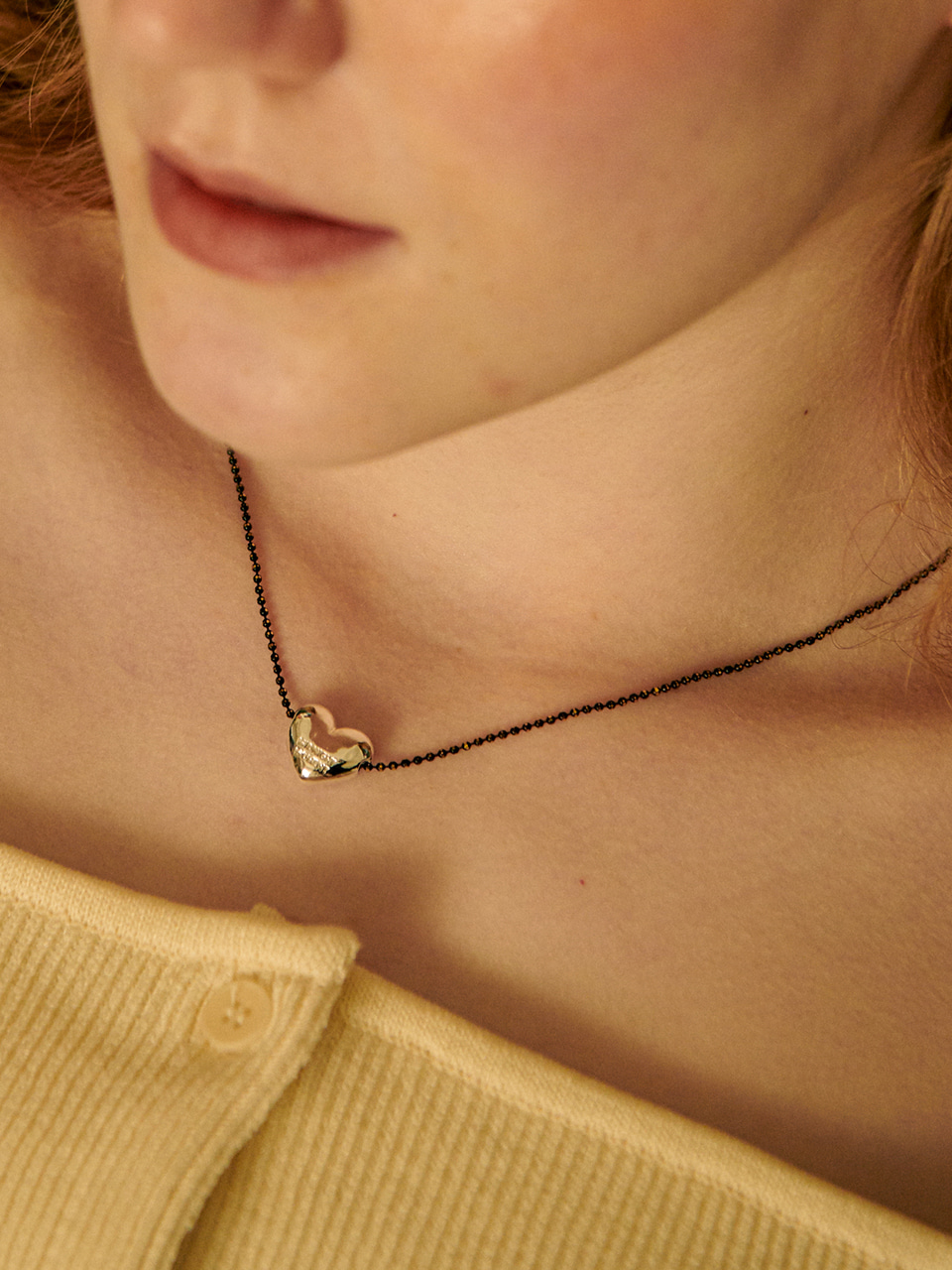 love pierce necklace - black