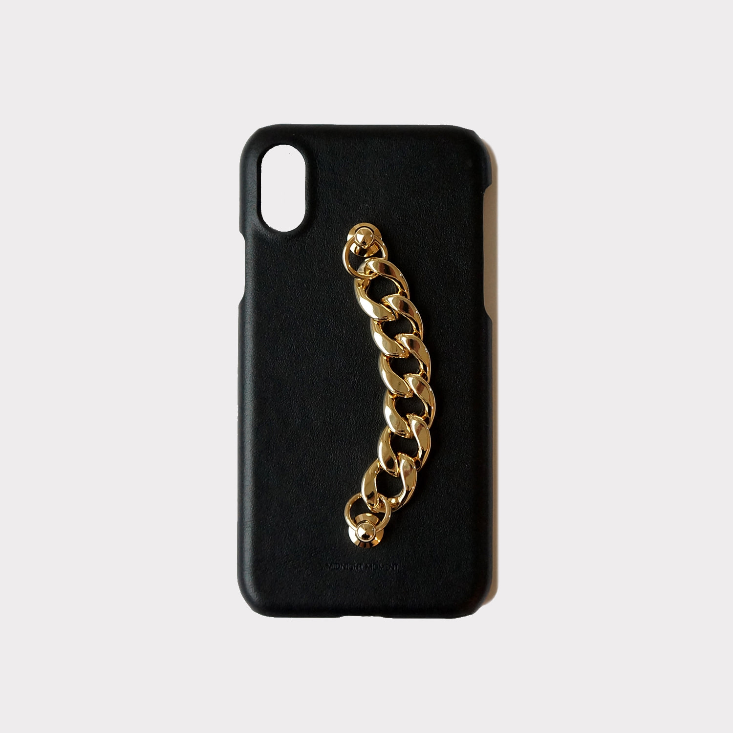 [cow leather body] leather chain case - gold