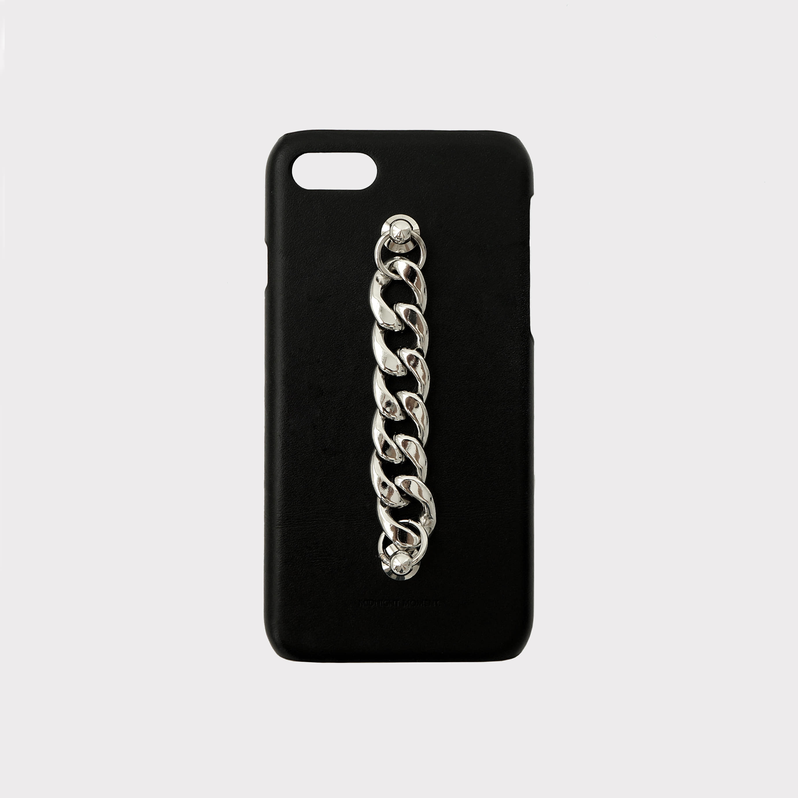 [cow leather body] leather chain case - silver