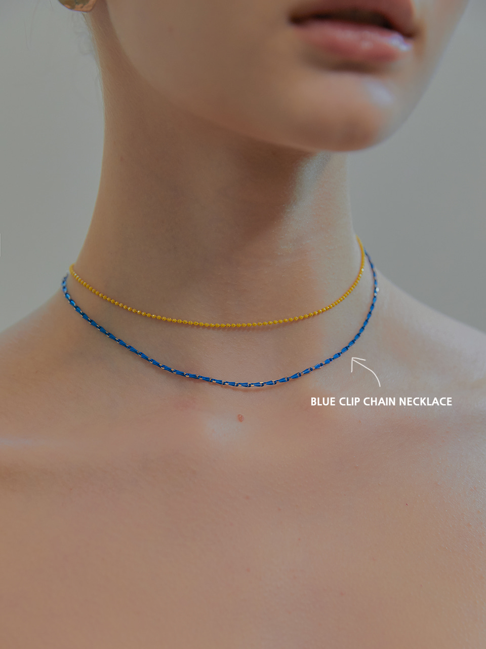 blue clip chain necklace (choker)