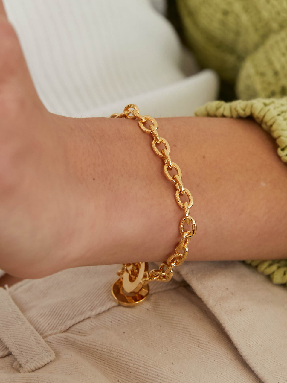 rope pearl bracelet - gold