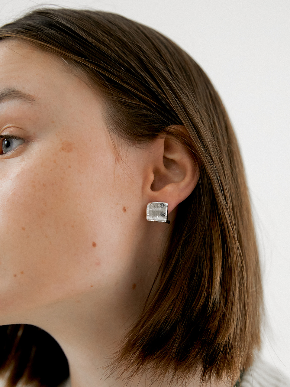 square earring - silver