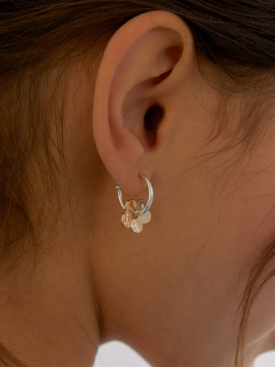 floral hoop earring - mix