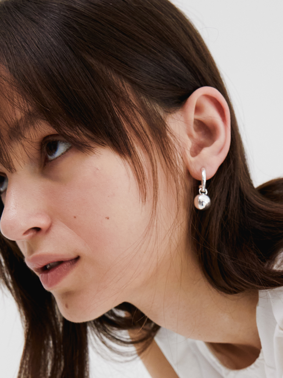 solid  hoop earring - silver