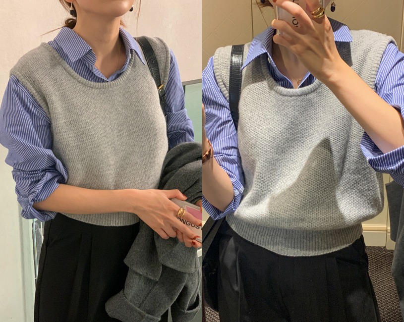 [메리노울 70%] Suze vest (3color)