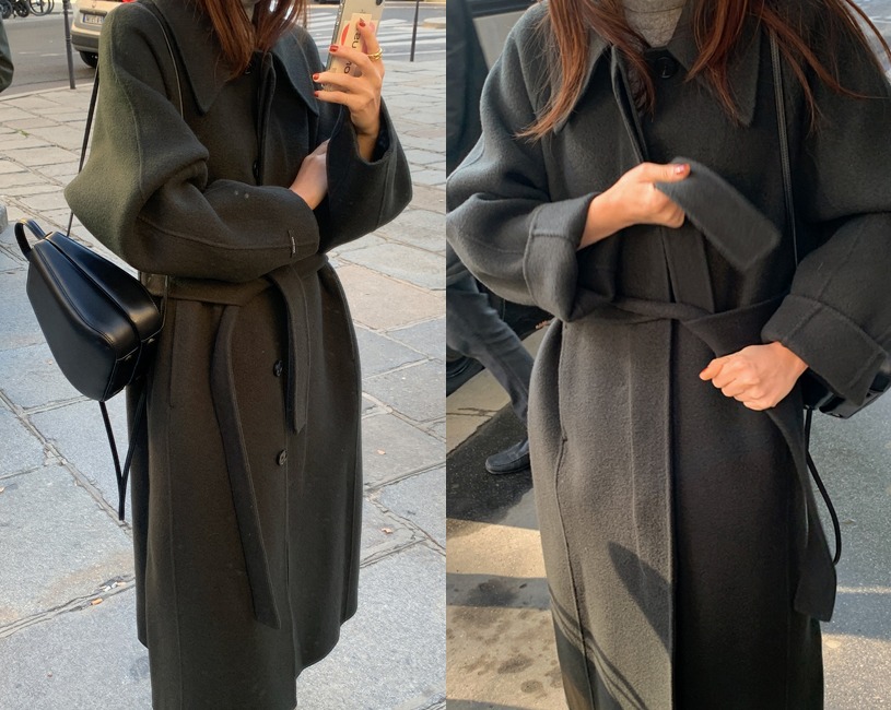 [울 90%] Depp handmade coat (밀링차콜)(지연/7~10일이상소요)