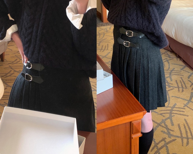 [울 70%] Nalio wool skirt (2color)