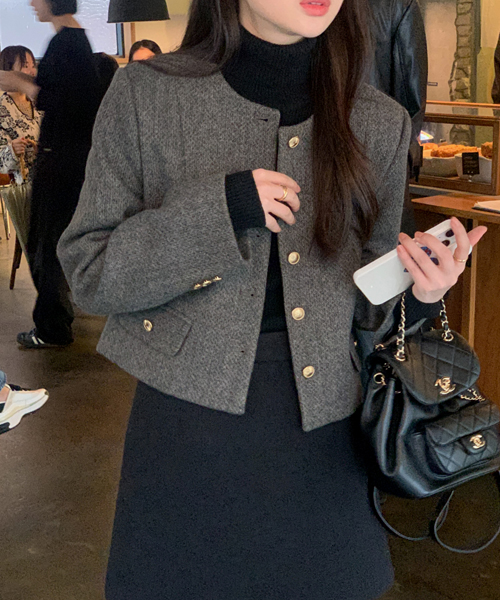 [울 80%] Tracy tweed jacket (3color)