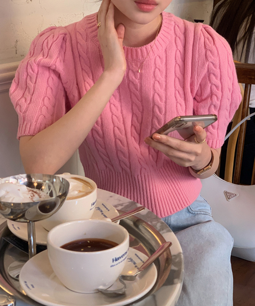 [당일출고] [메리노울 50%] Bony knit (핑크)