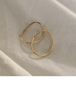 curve circle earrings(2color)