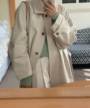 [SALE] Sai trench coat (뮤트크림)
