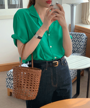 [당일출고] Poeme blouse (초록)
