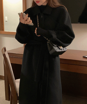 Teria handmade coat (블랙)(지연/2주이상소요)