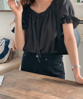 Lettre blouse (black)