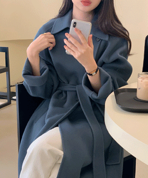 [메리노울 100%] Seniy handmade coat (블루)(지연/15일이상소요)