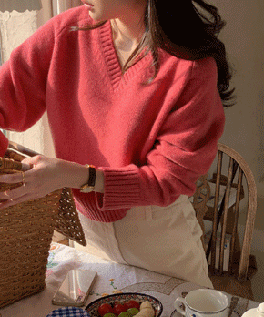 [울 100%] Semon knit (핑크)