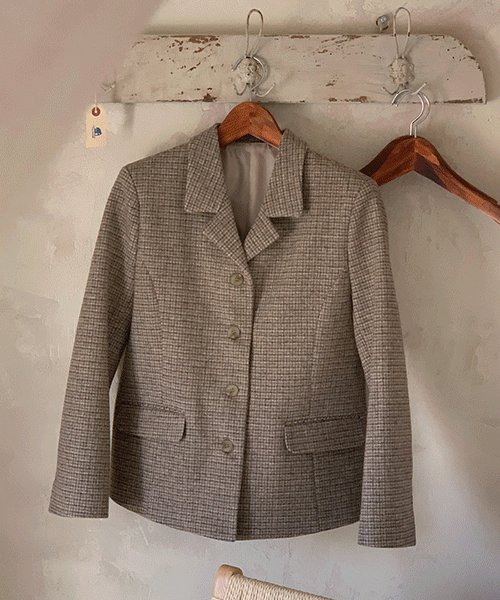 [울 100%] Baou wool jacket (check)