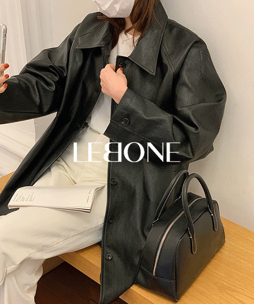 [LEBONE] Lency leather jacket (블랙)