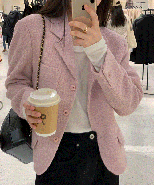 [ウール60%] Niore jacket (ピンク)